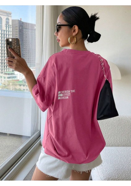 Cherısh Time Effect Sırt ve Ön Baskılı Oversize Tshirt fiyatları