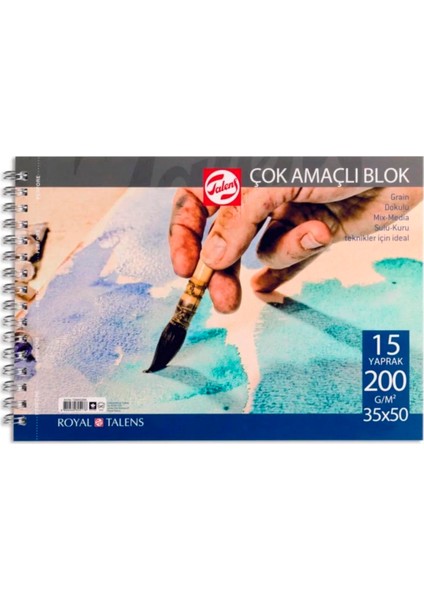 35x50 cm Spiralli 15 Sayfa Resim Defteri 0355015