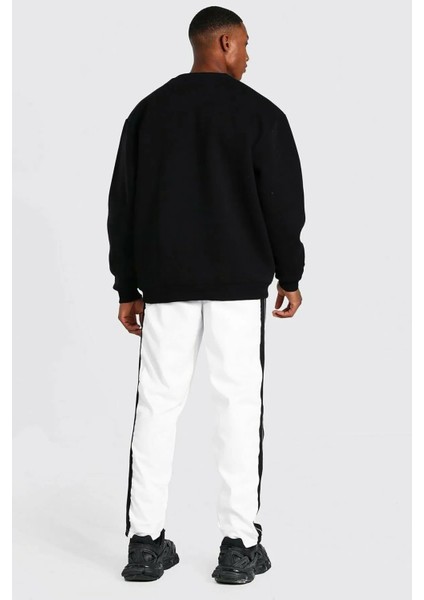 Unisex Brooklyn Baskılı Bisiklet Yaka Oversize Sweatshirt