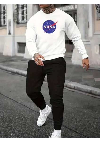 Eşofman Takımı Nasa Baskılı Ünisex Kışlık Sweatshirt ve Eşofman Altı 2 Li Set Combin Takım Pamuklu fiyatları