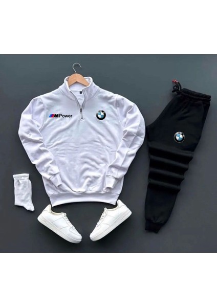 Eşofman Takımı Bmw Mpower Baskılı Unisex Eşofman Takımı 2'li Set Combin modelleri