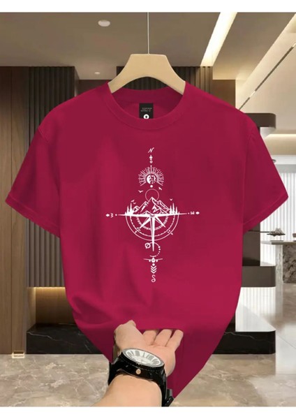 Pusula Baskılı Özel Tasarım Unisex Tshirt
