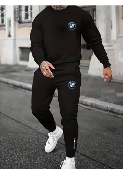 Eşofman Takımı Bmw Baskılı Ünisex Kışlık Kalın Sweatshirt ve Eşofman Altı 2 Li Set Combin Takım