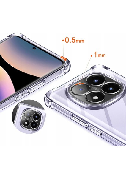 Xiaomi Redmi Note 14 Pro 5g ile Uyumlu Kapak Kamera Korumalı Airbag Antishock Köşe Korumalı Şeffaf Silikon Kılıf modelleri