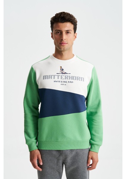 Erkek Regular Fit Çok Renkli Bisiklet Yaka Sweatshirt K28124602801