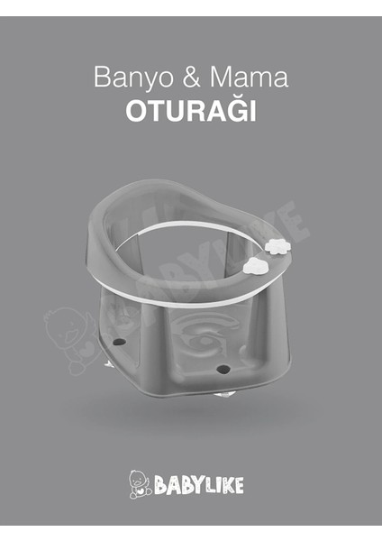 Vakumlu Bebek Banyo ve Mama Oturağı Ergonomik Tasarım 33,5x31,6x25 cm Pembe fiyatları