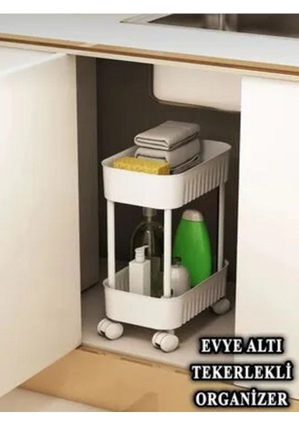 Çok Amaçlı 2 Katlı Evye Altı Düzenleyici Dolap Içi Tegah Altı Tekerlekli Organizer fiyatları