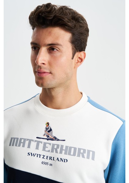Erkek Regular Fit Çok Renkli Bisiklet Yaka Sweatshirt K28124602801