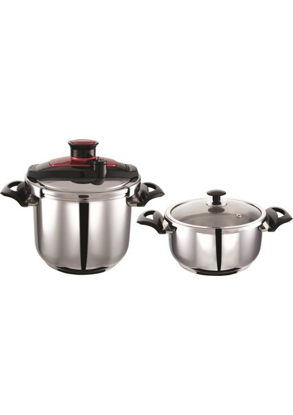 Eco 6,5lt+4lt Düdüklü Set Kırmızı