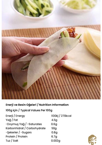 Dondurulmuş Pekin Ördeği Yufkası ( Frozen Peking Duck Wrapper ) - 600G