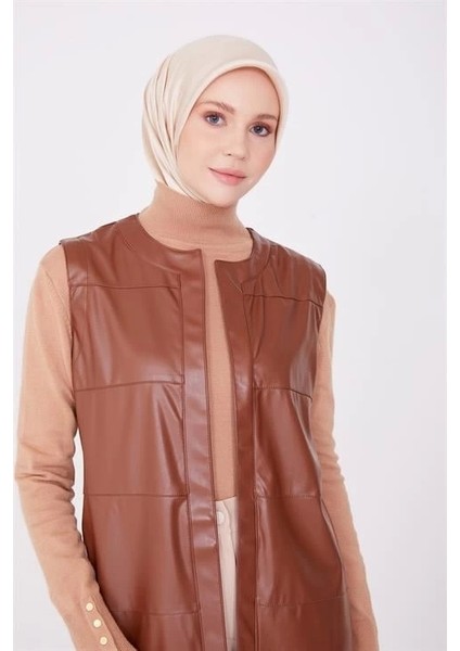 Yelek 22KD3303 Taba