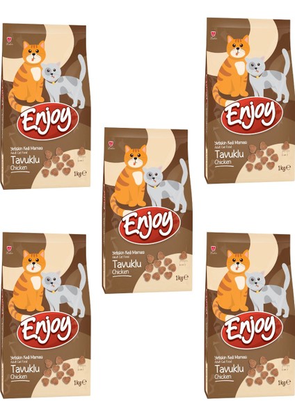 Tavuklu Yetişkin Kedi Maması 1 kg x 5 Adet
