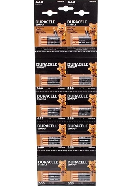 1.5V İnce Aaa 20'li Alkalin Pil LR03/MN20