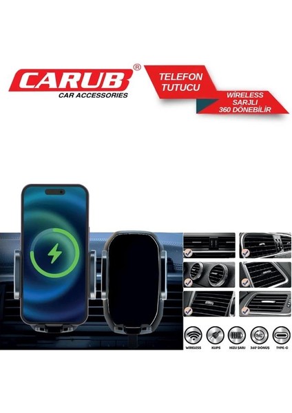 Telefon Tutucu Havalandırma Kancalı Şeffaf Type-C fiyatları