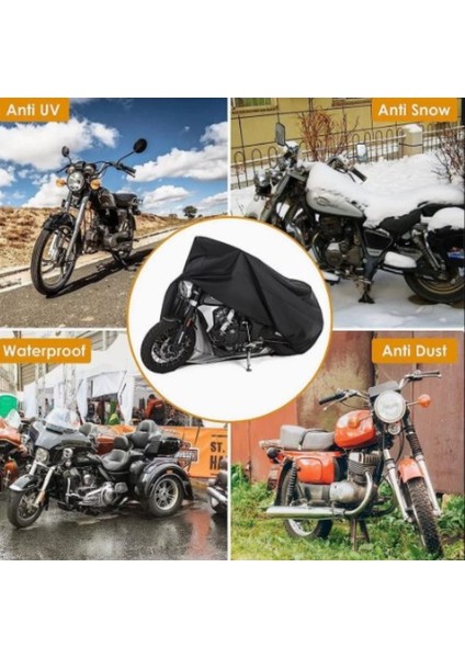 Motosiklet Branda Siyah Lüx Oxford 270D (Kalın) Kumaş Motor Brandası M Beden indirimleri