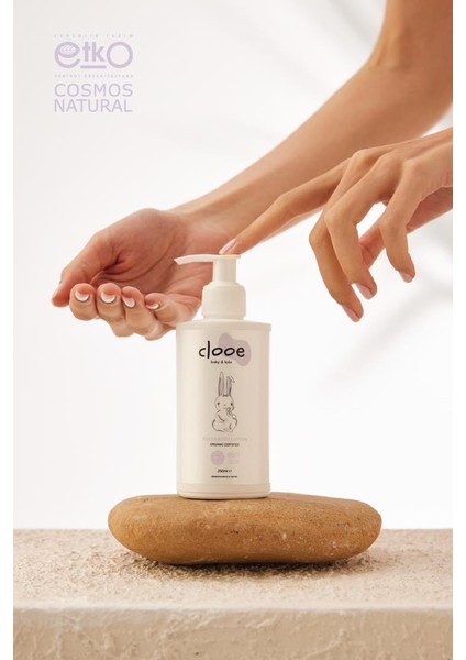 Organik Bebek Losyonu (250ml) - Argan Yağı, Zeytinyağı, Huş, Gül Suyu - Yenidoğan Kullanımına Uygun