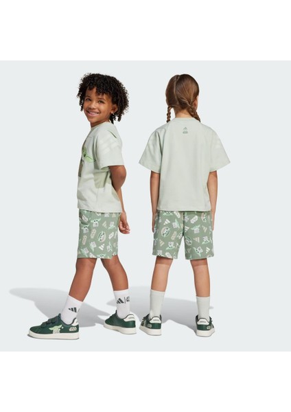 x Star Wars The Mandalorian Tee Set Bebek Tişört- Şort Takımı Yeşil JF3648 fırsatları