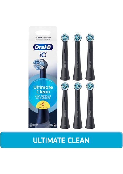 iO Ultimate Clean Siyah Diş Fırçası Yedek Başlığı 6 Adet