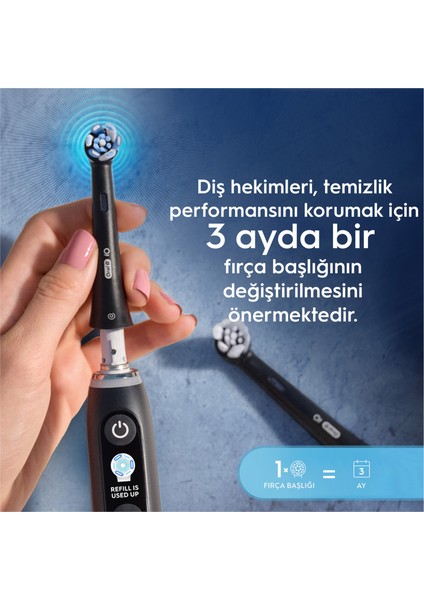 iO Ultimate Clean Siyah Diş Fırçası Yedek Başlığı 6 Adet