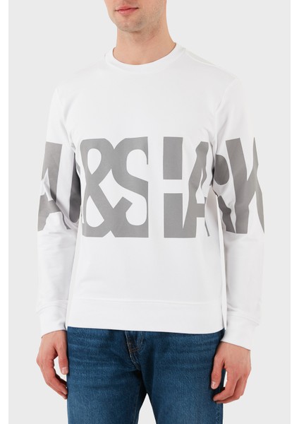 Logo Baskılı Streç Pamuklu Regular Fit Bisiklet Yaka Sweat Erkek Sweat 24411862 010