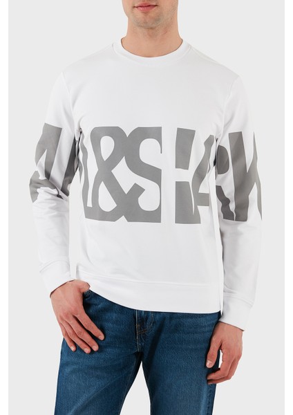 Logo Baskılı Streç Pamuklu Regular Fit Bisiklet Yaka Sweat Erkek Sweat 24411862 010 fırsatları