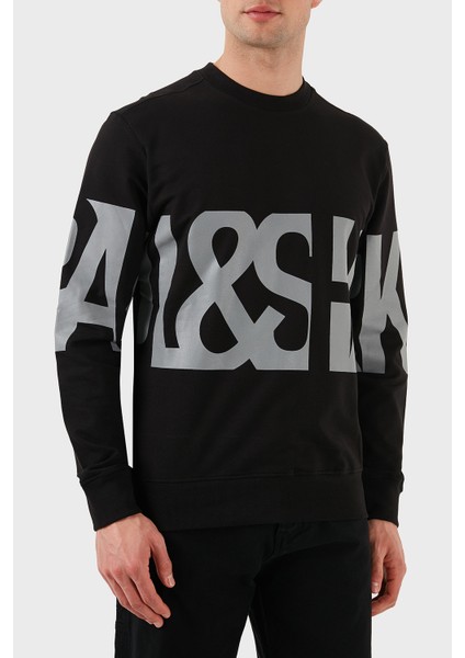 Logo Baskılı Streç Pamuklu Regular Fit Bisiklet Yaka Sweat Erkek Sweat 24411862 011 modelleri