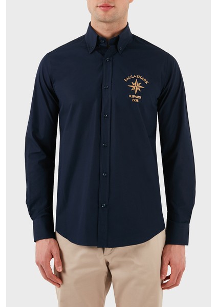 Streç Pamuklu Regular Fit Düğmeli Yaka Gömlek Erkek Gömlek 24413321 050