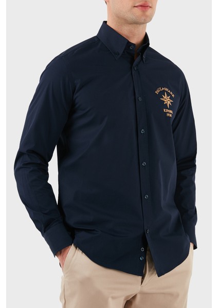 Streç Pamuklu Regular Fit Düğmeli Yaka Gömlek Erkek Gömlek 24413321 050 fırsatları