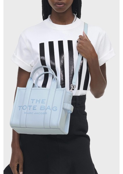 Small Tote Logolu Çıkarılabilir Askılı Deri Çanta Bayan Çanta H009L01SP21 465