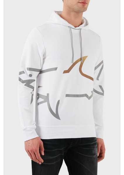 Logo Baskılı Streç Pamuklu Regular Fit Kapüşonlu Sweat Erkek Sweat 24411882 010 fırsatları