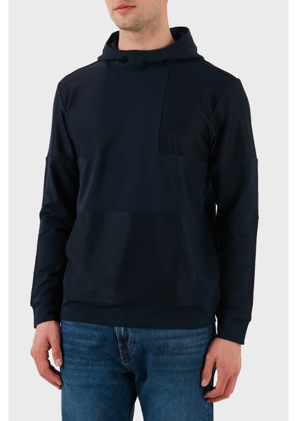 Pamuklu Regular Fit Logo Detaylı Kapüşon Kanguru Cepli Sweat Erkek Sweat 24411912 013 fırsatları