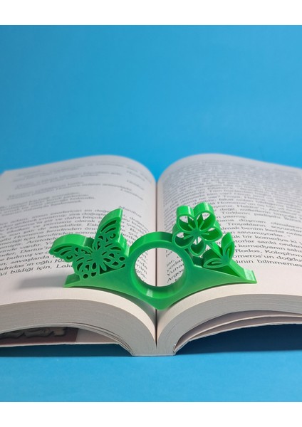 Kitap Okuma Yüzüğü Kelebek ve Çiçek Desenli