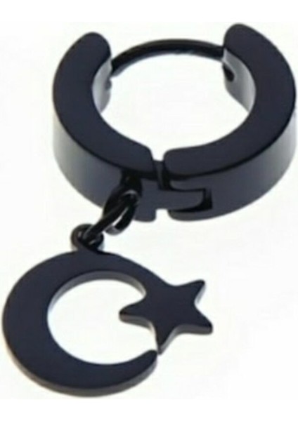 Cerrahi Çelik Ay Yıldız Küpe 316L