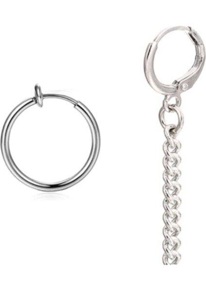 Bir Deliksiz Bir Delikli 2 Adet Küpe Seti modelleri