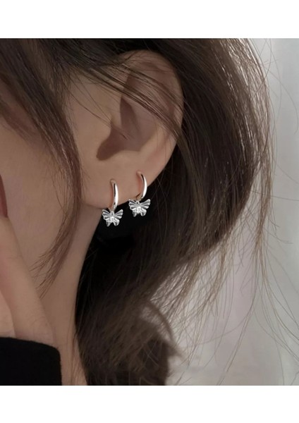 2 Adet Kelebek Sallantılı Halka Küpe