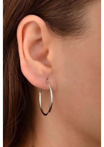 3 cm Gümüş Halka Küpe