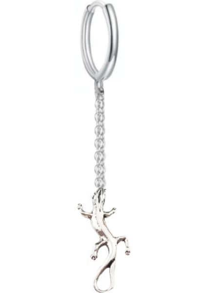 Kertenkele Sallantılı İnce Halka Zincirli Küpe