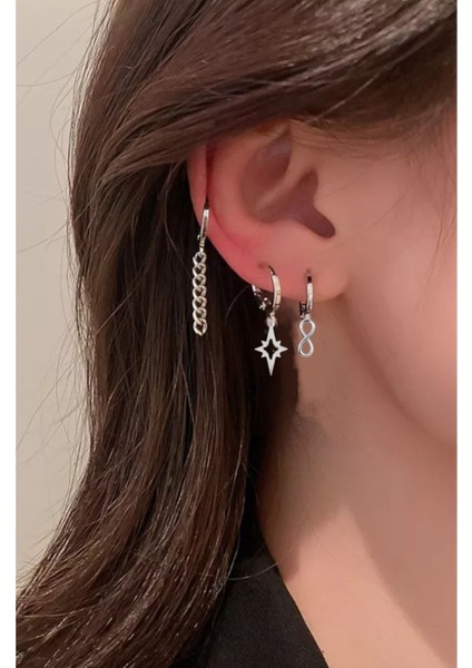 3'lü Kıkırdak Halka Set Küpe fiyatları