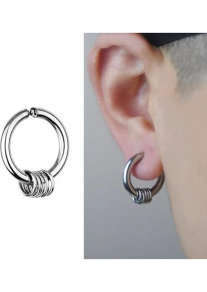 Deliksiz Sıkıştırma Çelik Kalın Halka Deliksiz Küpe