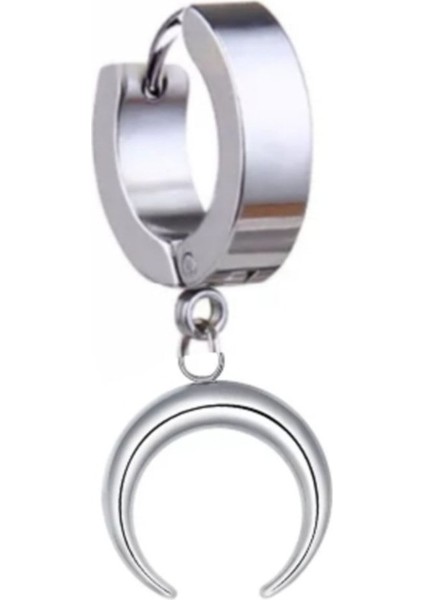 316L Çelik Hilal Sallantılı Kalın Halka Küpe