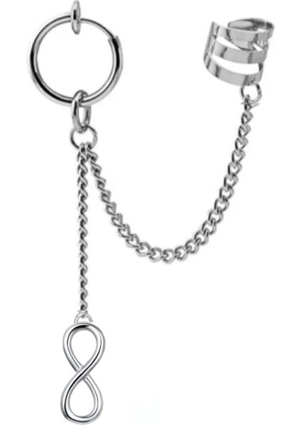 İkisi Deliksiz Sıkıştırmalı 2'li Sonsuzluk Küpe fiyatları