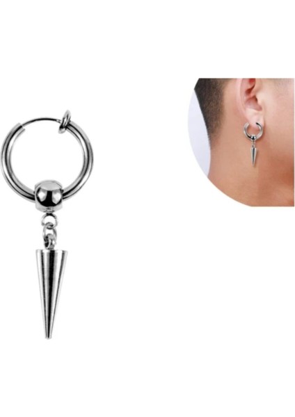 Deliksiz Sıkıştırmalı Çelik Mızrak Uçlu Küpe modelleri