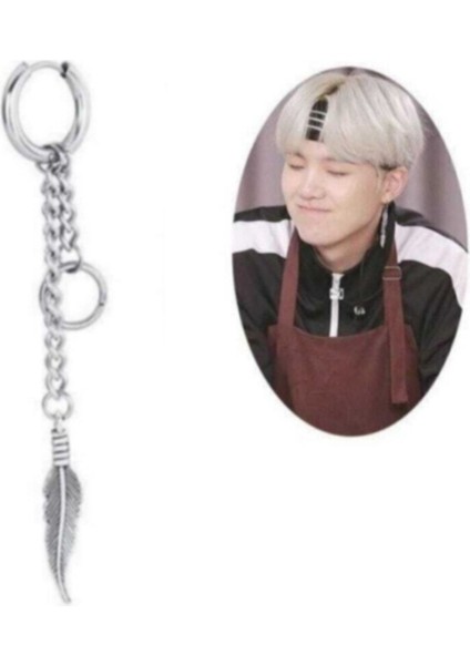Deliksiz Sıkıştırmalı Yoongi Yaprak Küpe