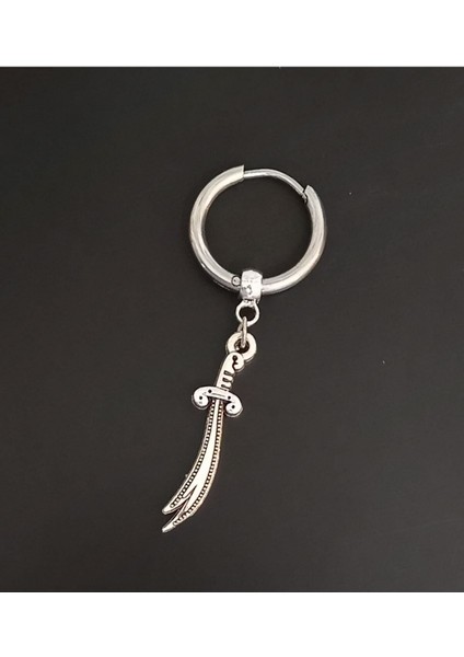 Çelik Sallantılı Zülfikar Kılıç Bayan Erkek Küpe