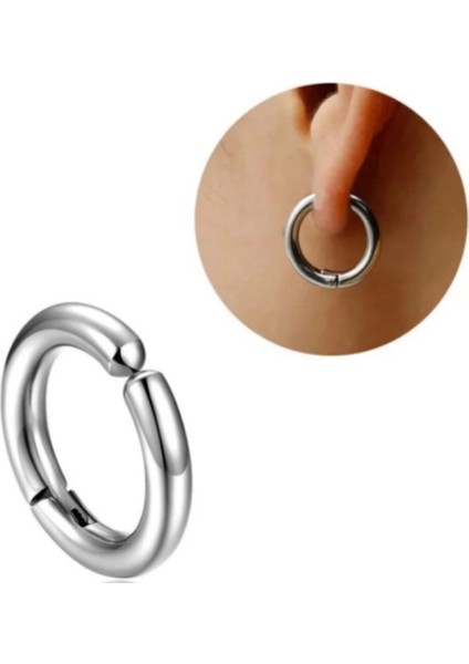 Deliksiz Sıkıştırma Çelik Kalın Halka Erkek Küpe fiyatları