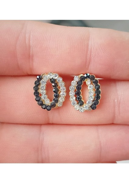 Taşlı Çift Renkli Abiye Küpe modelleri