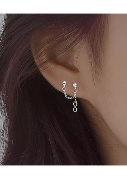 Sonsuzluk Detaylı İkili Küpe