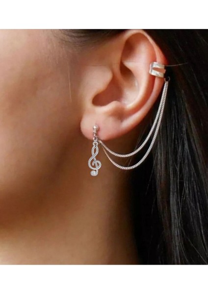 Üstten Deliksiz Sol Anahtarı Sallantılı Kıkırdak Küpe fiyatları