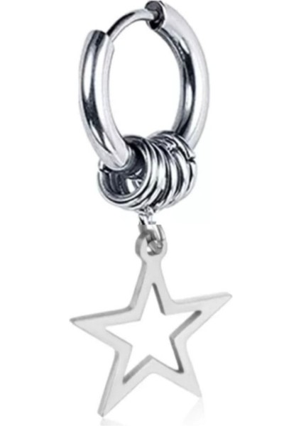 Çelik Sallantılı Yıldız Kadın Erkek Küpe