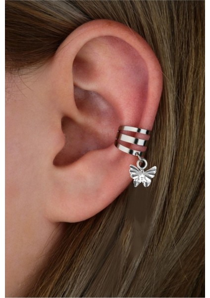 Deliksiz Ear Cuff Kelebek Küpe